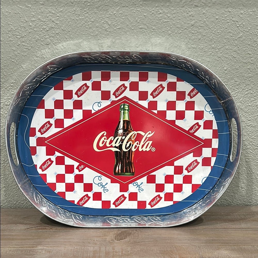2003 Coca-Cola Vintage Checkered Serving Tray